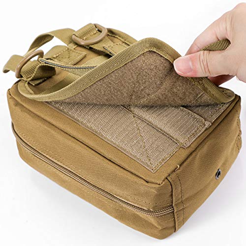 First Aid Pouch 1000D Nylon Tactical Molle Tear Away Medical Pouch Empty Utility Pouch for Outdoor Activities Medical Supplies Camping Hiking Travel,Bag Only - color: Khaki