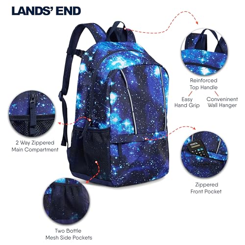 Lands' End Unisex Kids Medium ClassMate Lightweight Durable Elementary School Backpack, Pro Star Navy - color: Pro Star Navy
