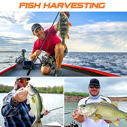 PLUSINNO Fishing Rod, Telescopic Fishing Rod and Reel Combo, Collapsible Travel Fishing Pole Rod Starter Kit, Carbon Fiber Fishing Rods and 12 +1 Bearings Stainless Steel, Fishing Gifts for Men Adults - color: 2PACK Full Kit with Carrier Case, size: 2.7m