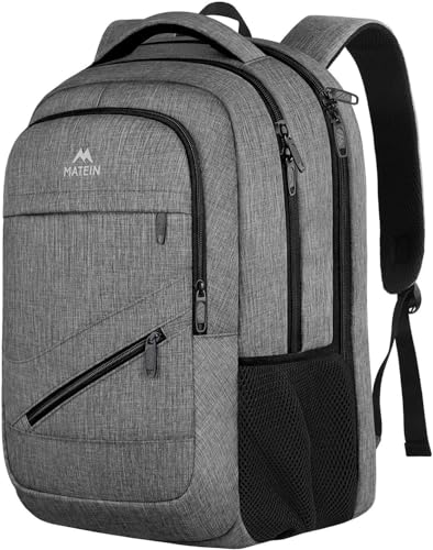 MATEIN 18 Inch Extra Large Laptop Backpack, 50 L Travel Backpack with Anti Theft Pocket & TSA Laptop Compartment for Men Women, Multiple Pockets Business Computer Carry On, Grey - color: Grey, size: 18.4 Inch