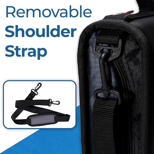 Case-it 2 Inch 3 O-Ring Zipper Binder with Padded Laptop Case Workstation, Shoulder Strap, LT-117, Black - color: D Black / Multi, size: 1 Pack
