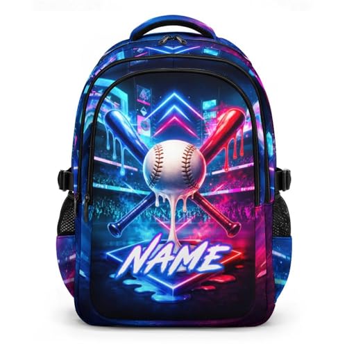 Kids Backpack for Boys Custom Baseball Backpacks for School Travel Hiking, Durable Large Capacity School Supplies for Kindergarten Primary Middle - color: White