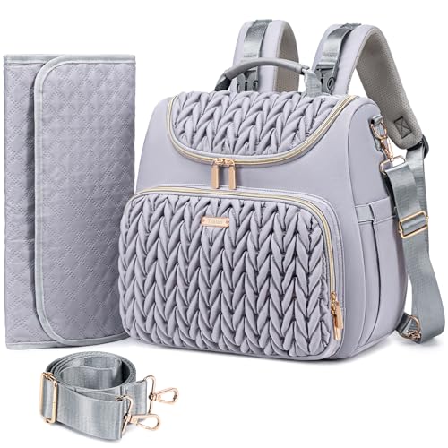 Tealari 4 in 1 Convertible Diaper Bag Backpack,Waterproof Baby Diaper Bag with Changing Pad,Converts into Baby Tote Bag,Diaper Backpack,Stroller Bag and Crossbody Diaper Bag - color: Gray