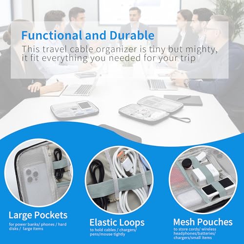 7 Pack Electronics Travel Organizer Case Tech Accessories Cord Storage Bag - size: 7 Pack Large