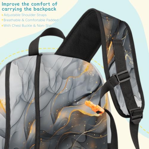 Gold Black Marble Laptop Backpack for Women Men, 18.3 Inch Travel Work Backpacks, Black Grey Modern Abstract Waterproof Computer Casual Daypack Nurse Teacher Bags - color: Multicolor 10