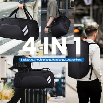 WOLFILIST Gym Bags for Men/Women, 58L Large Sports Travel Duffel Bag with Shoes Compartment & Wet Pocket, Gym Workout Backpack, Weekender Bag Overnight Backpack for Travel (58, Liters)