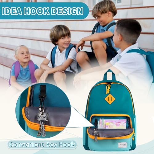 Chase Chic Kids Backpack for Boys - 17 inch School Backpacks for Toddler Girls Fits 6 to 12 Years Old - Lightweight Water Resistant Preschool Bookbag for Travel Daycare (Green Blue) - color: Green&blue