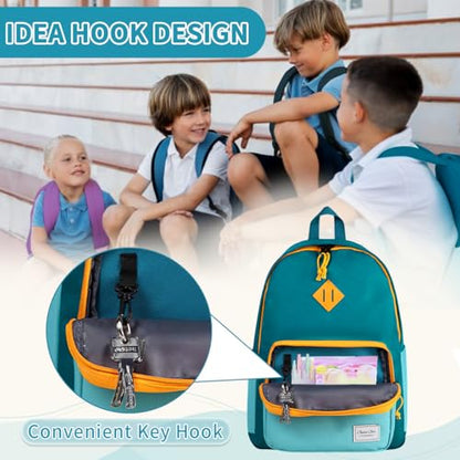 Chase Chic Kids Backpack for Boys - 17 inch School Backpacks for Toddler Girls Fits 6 to 12 Years Old - Lightweight Water Resistant Preschool Bookbag for Travel Daycare (Green Blue) - color: Green&blue