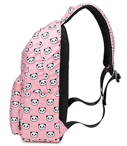 abshoo Lightweight Cute Panda Backpacks for Girls School Backpacks With Lunch Bag (Panda Pink Set) - color: 3pc Panda Pink