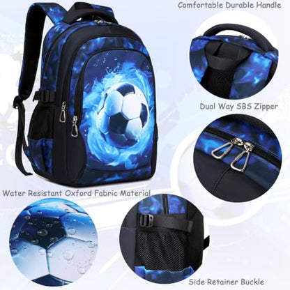 Meisohua Backpack for Boys Elementary Middle School Bags for Boy Kids Bookbags Teenager Casual Daypack Water Resistant Football Backpack - color: Black Football Backpack