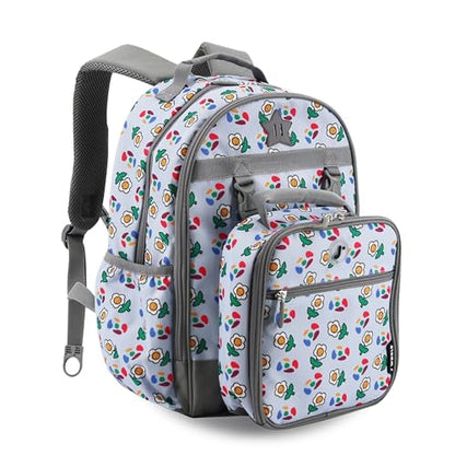 J World Duet Kids Backpack & Lunch Box Set For Girls & Boys Pre-K to Elementary School, Every Daisy - color: Every Daisy