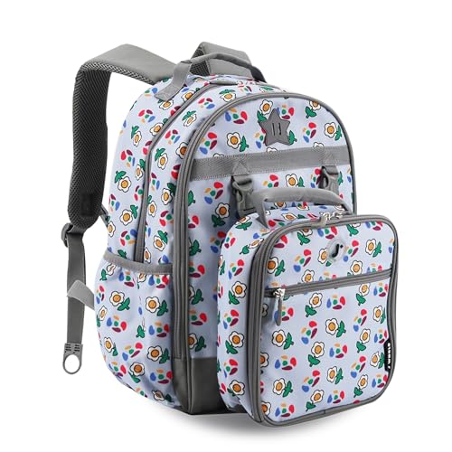 J World Duet Kids Backpack & Lunch Box Set For Girls & Boys Pre-K to Elementary School, Every Daisy - color: Every Daisy