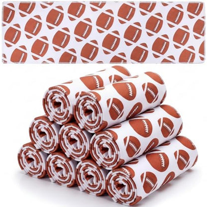 FuWeave 12 Pack Football Cooling Towel 40 x 12 Inch Breathable Sport Cooling Towel Microfiber Fast Drying Team Gifts for Athletes Yoga Gym Camping Running - style: Football