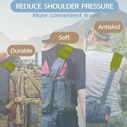 ZINMARK 2Pcs Thick Cushioned Shoulder Pads, Anti-Slip Design and Breathable Mesh Pads for Shoulder Strap,Soft and Comfortable - color: Army Green