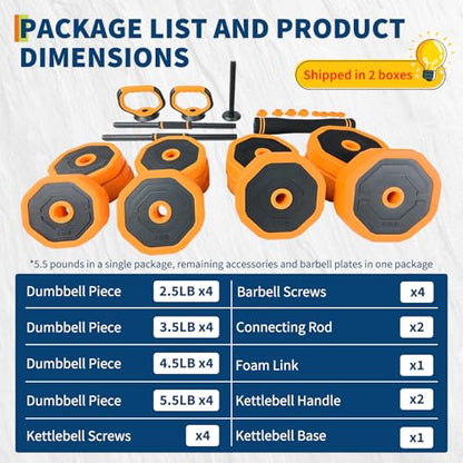 Adjustable Dumbbells, 44/66/88lbs Free Weight Set with Connector,4 In1 Dumbbells Set Used As Barbell,Kettlebells,Push Up Stand for Home Gym - size: 66 LB