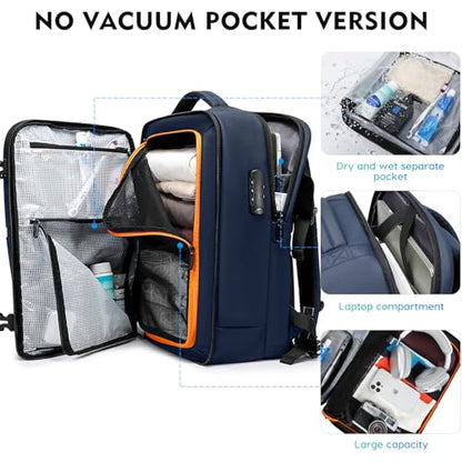 BANGE Travel Backpack with TSA lock version can hold 15.6 inch Laptop suitable Daily Commute and Overnight Flight Approved Anti-theft Bag - color: Blue