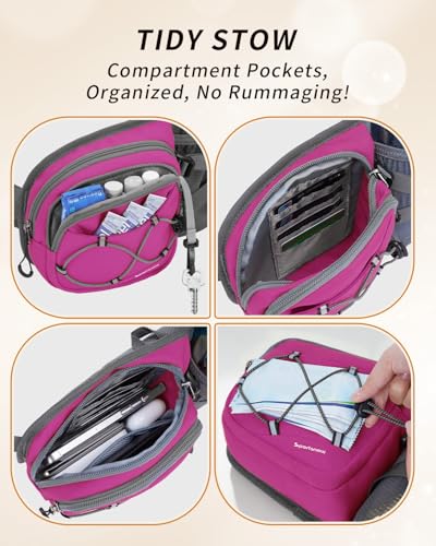 sportsnew Hydration Waist Pack with Water Bottle Holder, 2L Large Fanny Pack for Running Hiking Dog Walking, Water-Resistant Crossbody Waist Bag for Men Women, Patent Pending - style: Deep Pink