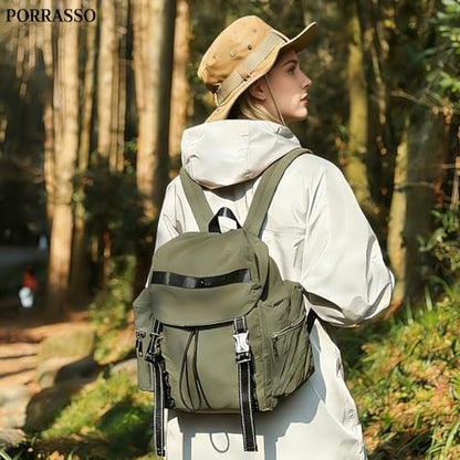 Casual Backpack Women Men Daypack Lightweight Rucksack Waterproof Backpack for Hiking Travel Daily Use Army Green - color: Army Green