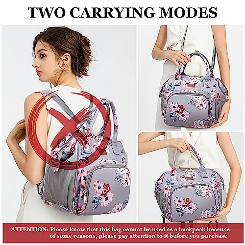 MCBD Lunch bags Insulated Lunch Box for Women Men,2 Carrying Way Large Tote Bag,Leakproof Reusable Cooler Backpack with Adjustable Shoulder Strap for Office Picnic Beach - color: B-Gray flower