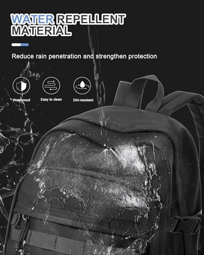 Aesthetic Black School Backpack for Women Men College Backpack With Lots Of Pockets Waterproof Travel Casual Daypack Cute Bookbag For Teens Girls Boys High School Bag - color: B1-black