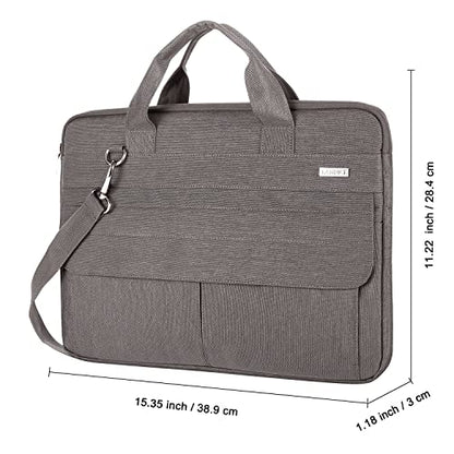 LANDICI Laptop Bag Carrying Case 15.6 Inch with Shoulder Strap, Slim Waterproof Computer Sleeve Cover Compatible with MacBook Pro 15/16, 15-16 Inch HP Acer Dell Lenovo ASUS Laptop, Khaki - color: Khaki&grey, size: 14-15.6 Inch