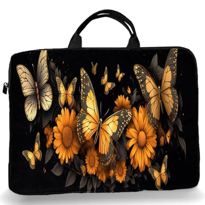 15-Inch Laptop Sleeve – Stylish, Lightweight, Shockproof, Water-Resistant Case for Lenovo, HP, Dell, Asus Notebooks - Flower Butterfly - color: Flower Butterfly