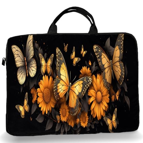 15-Inch Laptop Sleeve – Stylish, Lightweight, Shockproof, Water-Resistant Case for Lenovo, HP, Dell, Asus Notebooks - Flower Butterfly - color: Flower Butterfly