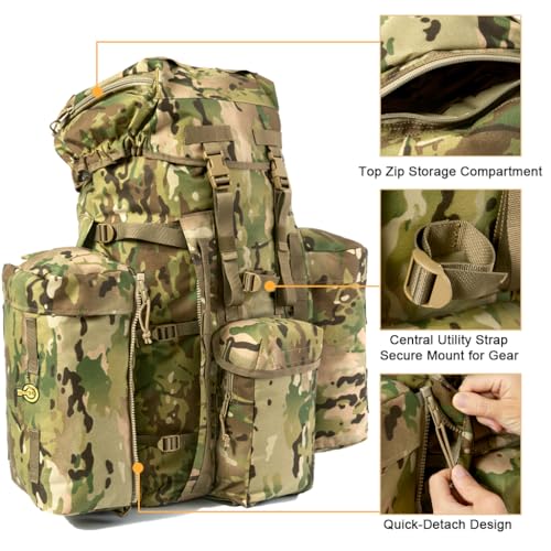 MT PLCE Tactical Backpack with Internal Frame, Military Rucksack for Outdoor, Hiking, Survival Multi-terrian - color: Multi-terrian