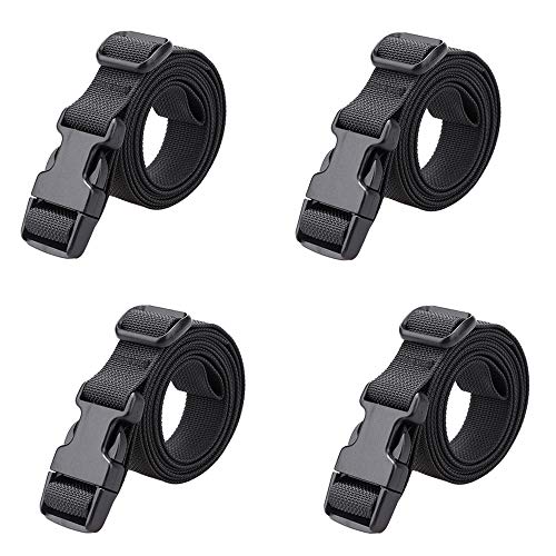 MAGARROW 78" x 1" Strap Buckle Packing Straps Adjustable 1-Inch Belt - color: Black 6.5 feet Long (4-PCS)