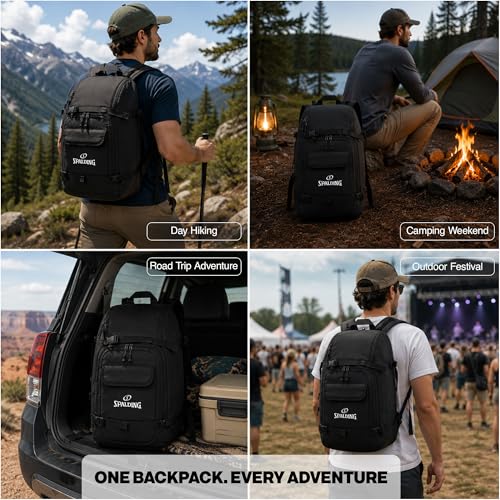 Spalding 50L Camping & Hiking Backpack for Men, Women