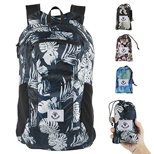 4Monster Hiking Daypack,Water Resistant Lightweight Packable Backpack for Travel Camping Outdoor - color: Flower Blue, size: 16L