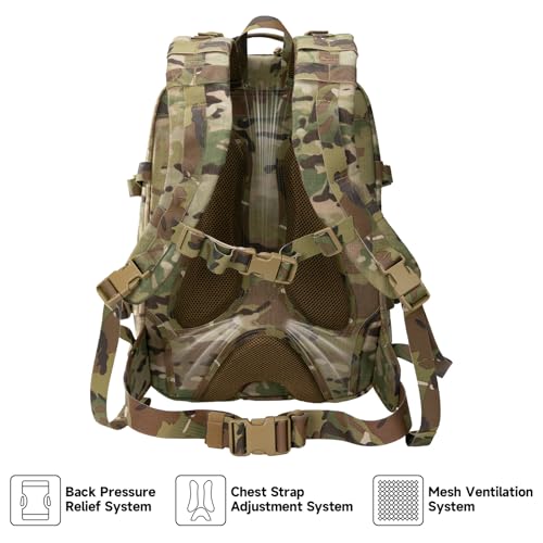 EXCELLENT ELITE SPANKER 40L Tactical Military Backpack for Men and Women Large Rucksack Assault Pack Bag for Outdoor Camping, Hiking(Multicam) - color: Multicam