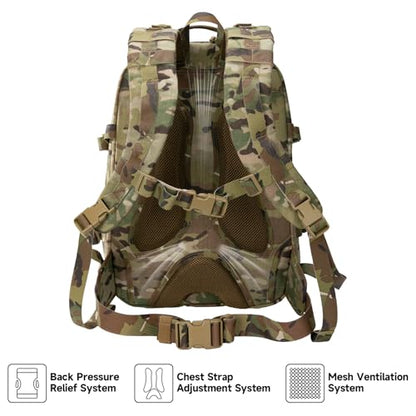 EXCELLENT ELITE SPANKER 40L Tactical Military Backpack for Men and Women Large Rucksack Assault Pack Bag for Outdoor Camping, Hiking(Multicam) - color: Multicam