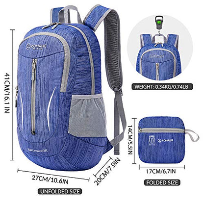 ZOMAKE 25L Ultra Lightweight Packable Backpack, Foldable Hiking Backpacks Water Resistant Small Folding Daypack for Travel(Dark Blue) - color: Dark Blue