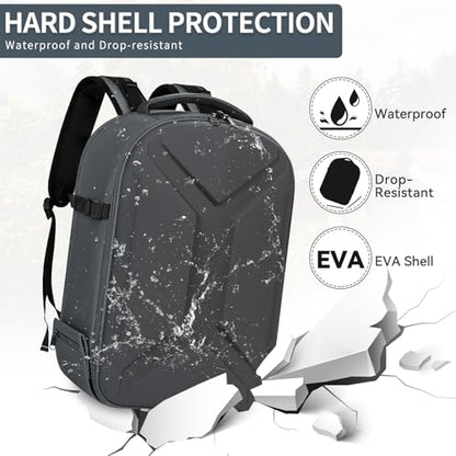 Camera Backpack, Hardshell DSLR Photography Camera Bag with Rain Cover, Waterproof Hard Shell Camera Case with Tripod Holder & 15.6" Laptop Compartment Compatible with Canon/Nikon/Sony/DJI Mavic Drone - color: Grey