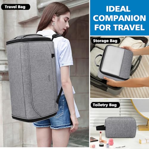 Convertible Garment Bags for Travel - Carry on Garment Duffle Bag with Backpack Straps for Men Women, 4 in 1 Large Travel Duffel Bags with Shoes Compartment Hanging Suit Dress Weekender Bag 3pcs Set - color: C-Grey