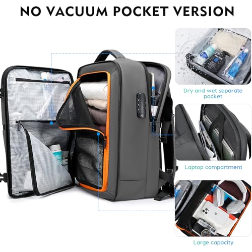 BANGE Travel Backpack with TSA lock version can hold 15.6 inch Laptop suitable Daily Commute and Overnight Flight Approved Anti-theft Bag - color: Grey