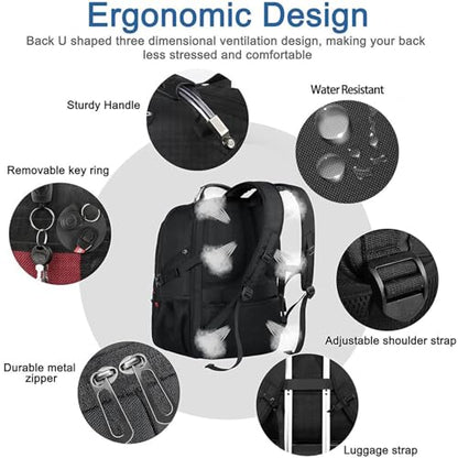 LifetimeWarranty Extra Large Travel Backpack With 52L Capacity, Long-Term Durability TSA Backpack,Anti-Theft 17.3" Big Business Laptop Backpack for Men&Women,Water Resistant College Rucksack Bag Black - color: Black, size: 17.3 Inch (20''x15''x10'')