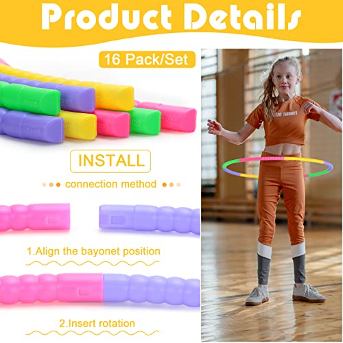 Vinsot Toy Hoop Detachable Plastic Hoops Exercise Equipment Toy Adjustable Rings for Sports Party Game Dance Pet Training - color: Vinsot