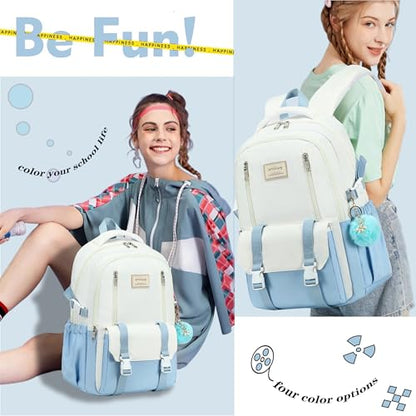 Caoroky knight Travel Laptop Backpack for Women Girls Elementary High School Bag College Backpacks Waterproof Daypack Large Bookbags Purse for Teens Students Computer Bags 15.6 Inch-Blue - color: Blue