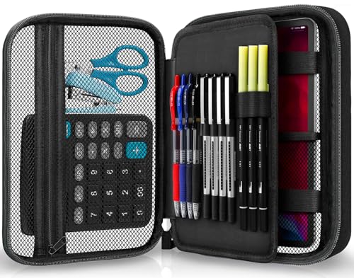 Zannaki Big Capacity Storage Pouch Marker Pen Pencil Case Simple Stationery Bag Box Art Tool & Sketch Storage Boxes for Bullet Journal Middle High School Office College Student Girl Women Adult Teen - color: Black - Transparent PVC