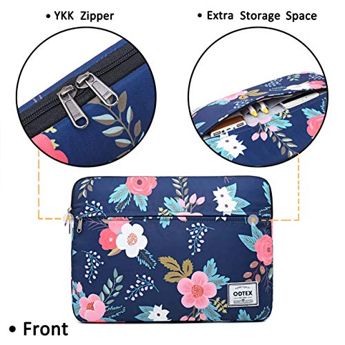 Laptop Sleeve Bag Case Cover for MacBook Pro 16 inch and 15 inch-15.6 inch HP Microsoft Surface Dell Samsung Toshiba Lenovo Acer Chromebook Notebook Computer - color: Navy Flower, size: 15 inch-15.6 inch