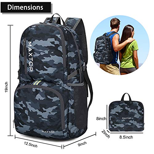 MAXTOP 40/50L Lightweight Packable Backpack for Hiking Traveling Camping Water Resistant Foldable Outdoor Travel Daypack