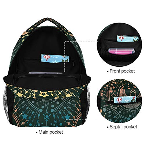 ALAZA Moon & Star Alchemy Magical Large Backpack Personalized Laptop iPad Tablet Travel School Bag with Multiple Pockets - color: Alchemy