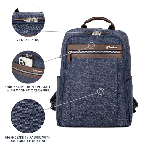 Travelpro Platinum Elite Slim Laptop Travel Backpack, Fits up to 16 Inch Laptop, Business, Water Resistant, Men and Women, True Navy Blue - color: True Navy Blue, size: 16 inches