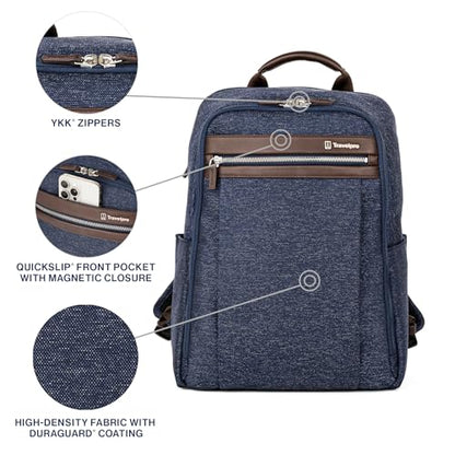 Travelpro Platinum Elite Slim Laptop Travel Backpack, Fits up to 16 Inch Laptop, Business, Water Resistant, Men and Women, True Navy Blue - color: True Navy Blue, size: 16 inches