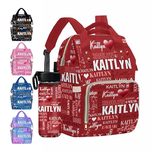 MyPupSocks Personalized Diaper Baby Bag, Custom Girl Diaper Backpack Mummy Nursing Baby Bags Casual Travel Daypack Fashion Shoulder Backpack for Travel Shopping Mom Girl Gifts - color: Color 10