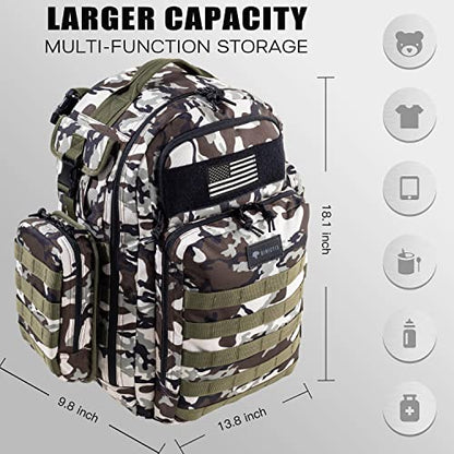 Dinictis Dad Diaper Bag, Mens Diaper Bag Backpack with Diaper Changing Mat, Military Diaper Backpack with Molle Webbing, Waterproof Pouch, Baby Wipes pocket, Insulated Bottle Pockets- Camo - color: Camo