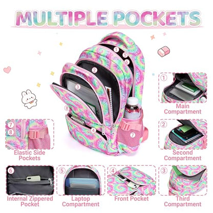 BLUEFAIRY Kids Backpacks for Boys Girls Ages 6-8 8-12 Elementary Middle School Backpack 17 Inch Back to School Bookbag with Laptop Compartment Mochilas Escolares para Niños Niñas (Spiral Colorful) - color: Spiral Colorful