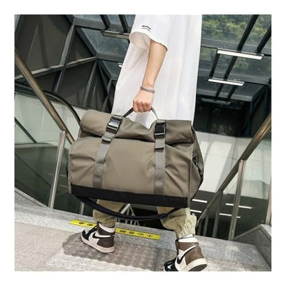 Large capacity travel bag, business travel carry-on baggage backpack, wet and dry separation sports and fitness bag(Champagne) - color: Champagne